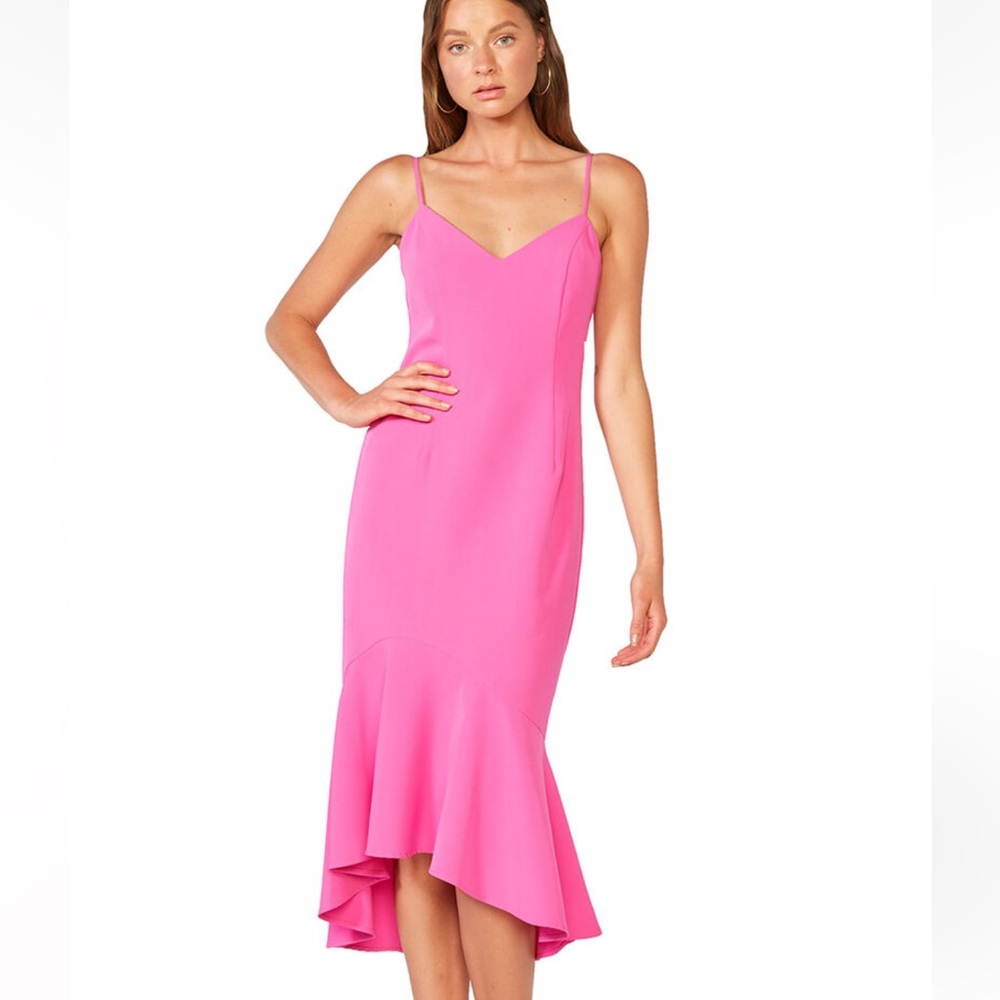 Bardot Lasandra Midi Dress Pink Shock Small NWT